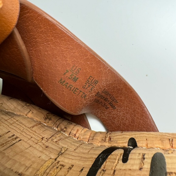 Sam Edelman Marietta Tan Brown Leather Wedge Heeled Espadrilles Sandals Size 7.5 - Picture 8 of 8